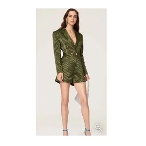 Retrofete Jana Romper in Green & Black Double Breasted Blazer